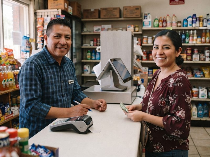Customers served at an Enramex agent counter